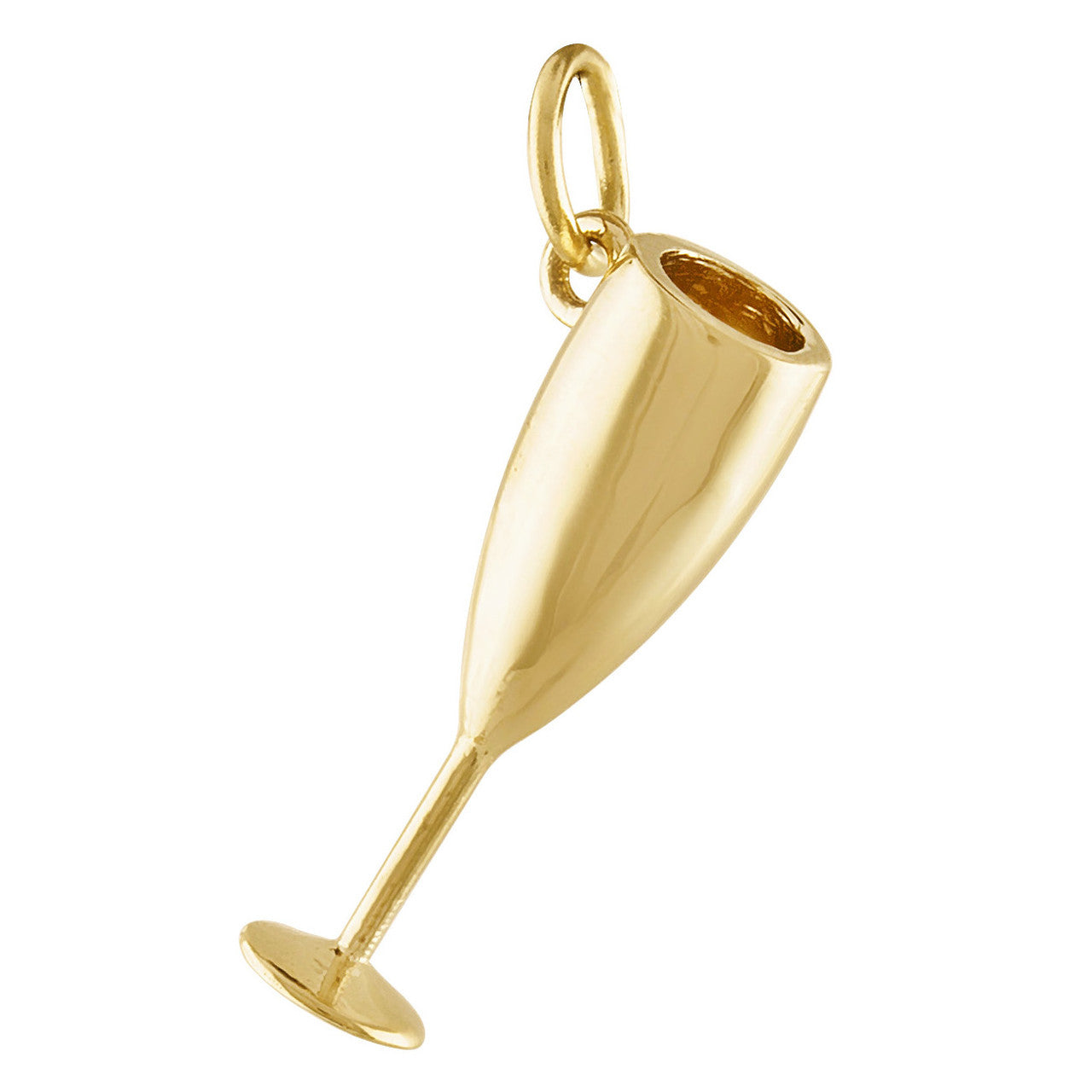 Champagne Flute 14k Gold Charm